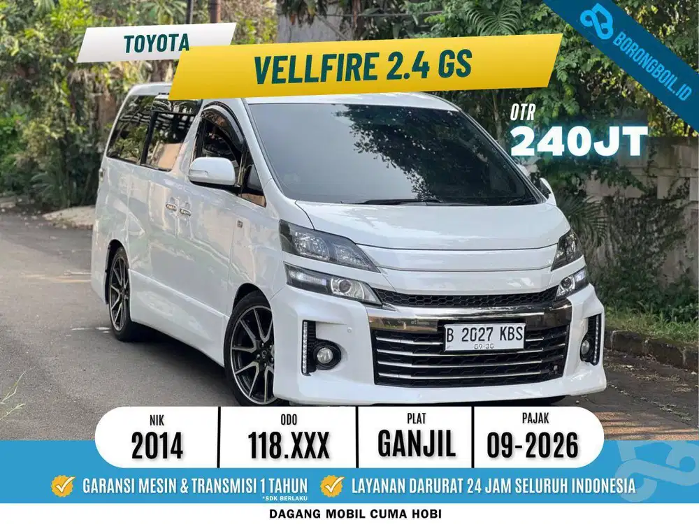 Toyota Vellfire 2.4 GS 2014 Istimewa Siap Pakai