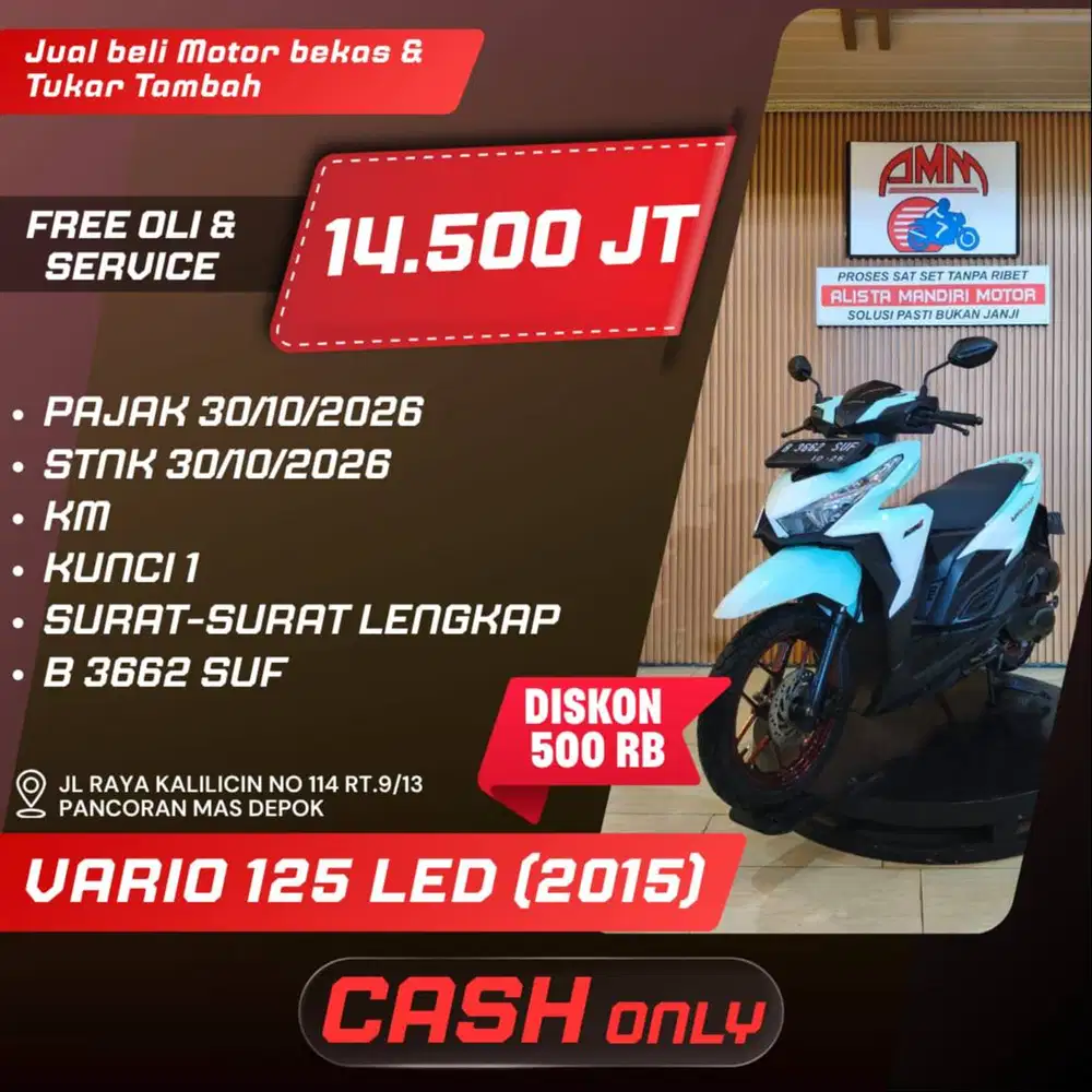 VARIO 125 LED CUSTOM TH 2015 BISA CASH/TREAD IN/BISA PAKAI CC/PAYLATER
