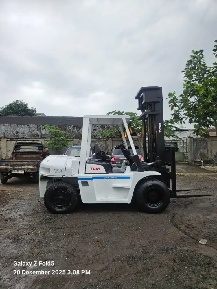 Forklift TCM 7 Ton,Threelift 5 Meter,Matic,Tahun 2019 (Garpu Sideshif)