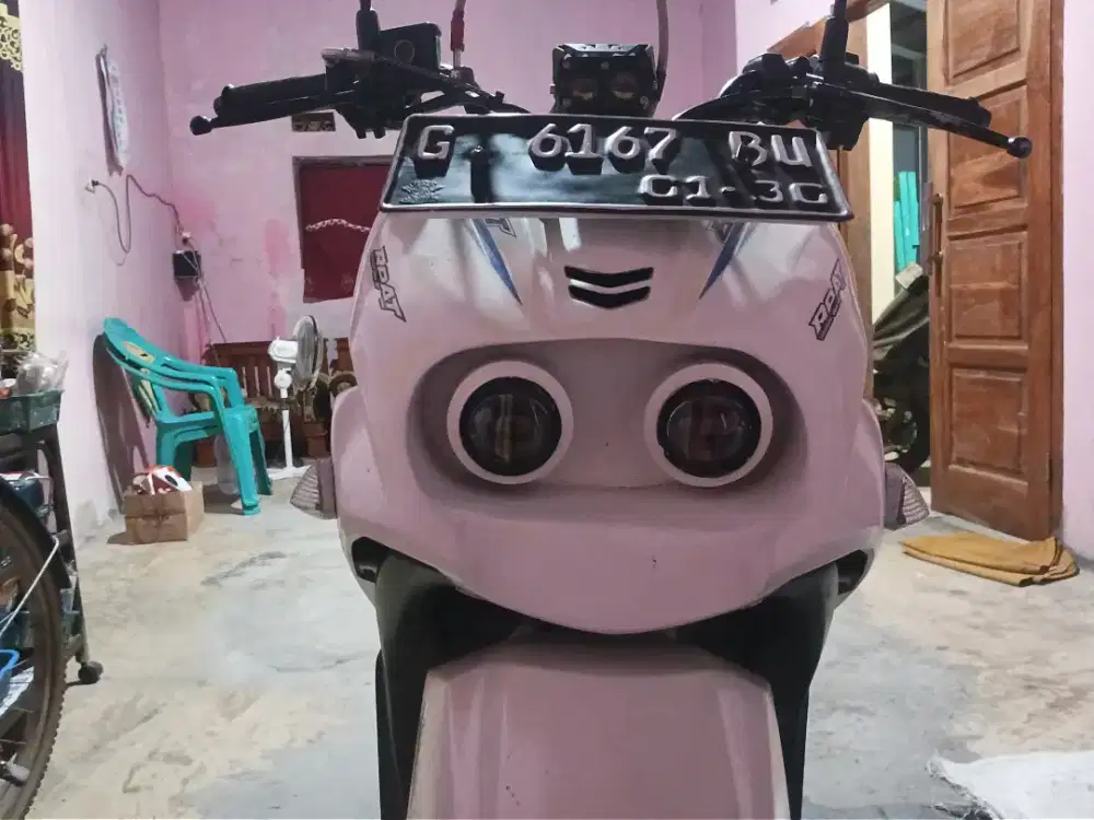 Tameng Beat fi custom mata dua led