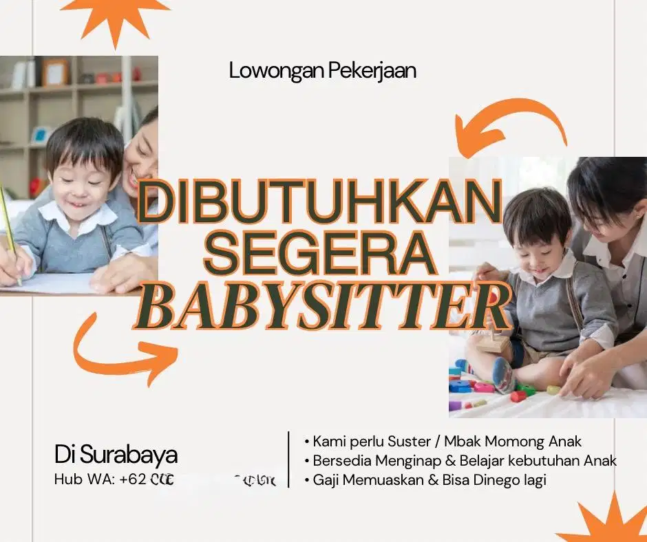 Dicari suster dan ART momong