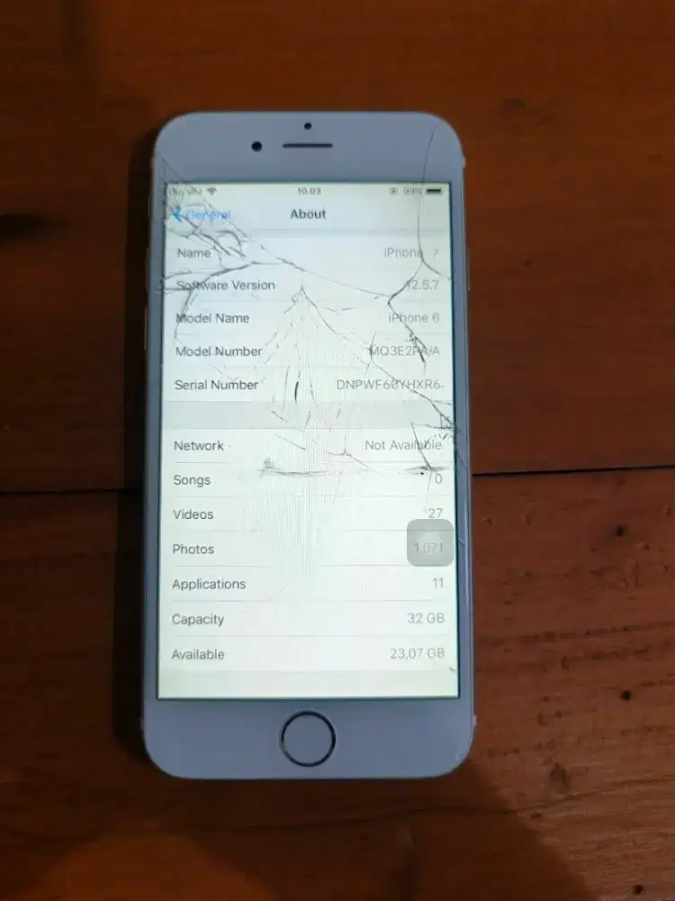 Hp iPhone 6 32GB Gold - Original (Fungsi Normal, LCD Retak)