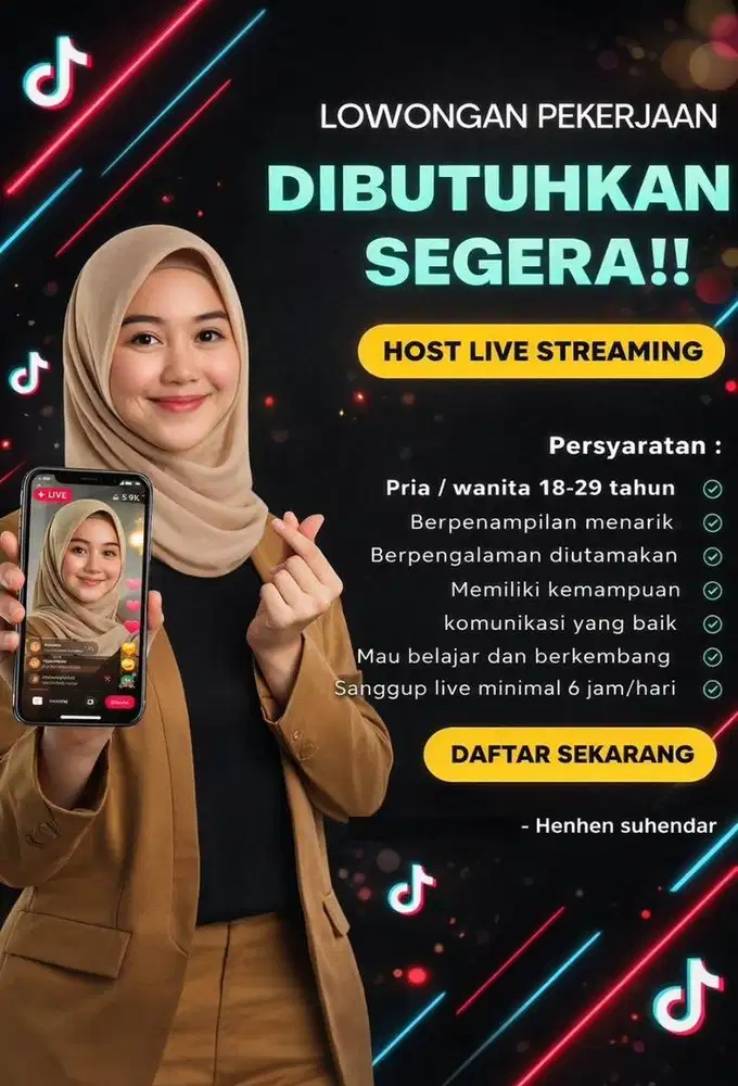 Lowongan kerja hostlive tiktok