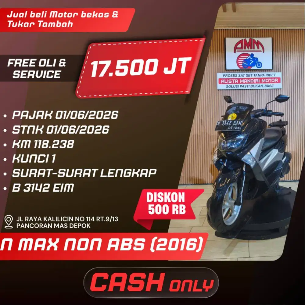 N MAX NON ABS TH 2016 BISA CASH/TREAD IN/BAYAR PAKAI CC/PAYLATER