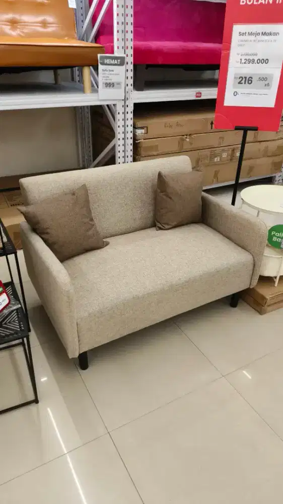 Sofa minimalis 2 seater free bantal 2