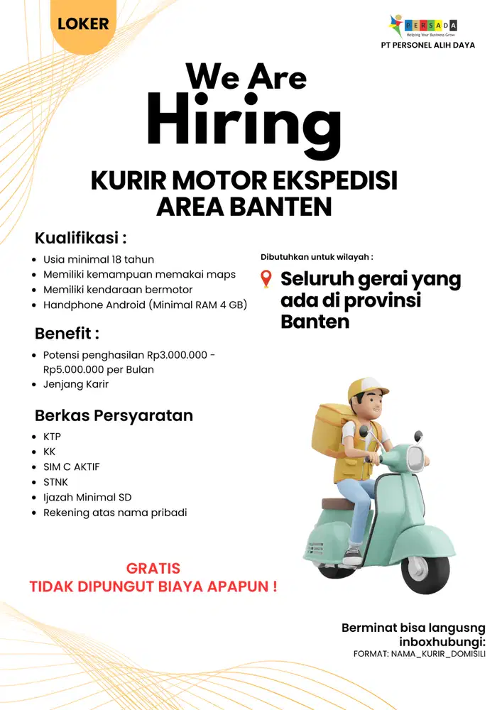 DICARI KURIR MOTOR EKSPEDISI