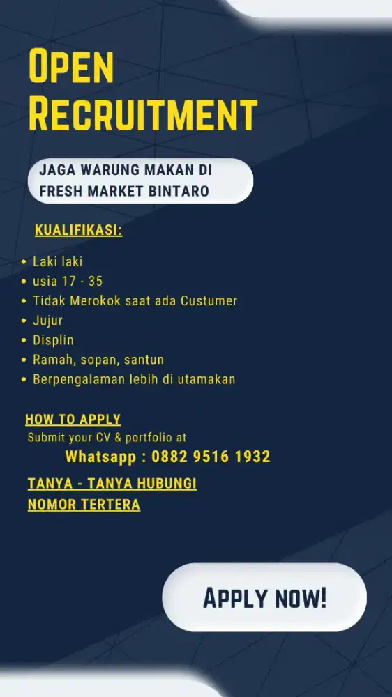 Loker helper Crew Outlet Soto Semarang Jeng Dyah