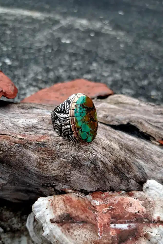 pirus hubei gradasi warna simetris (ring perak handmade)