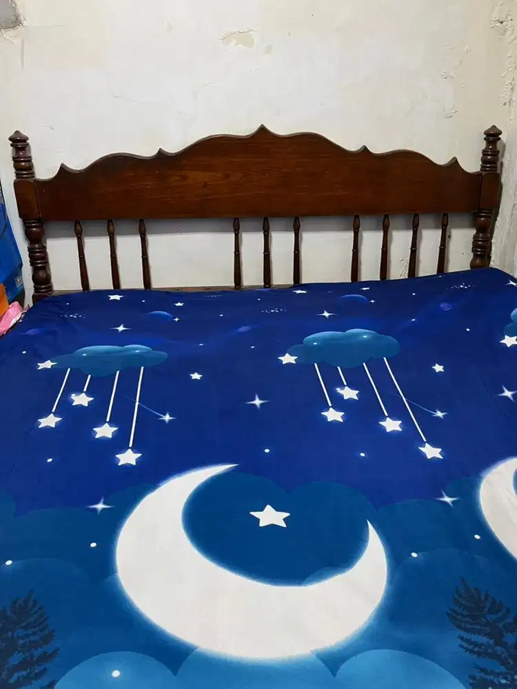 Dijual Dipan Kayu Jati dan Kasur Kapuk ukuran 160x200