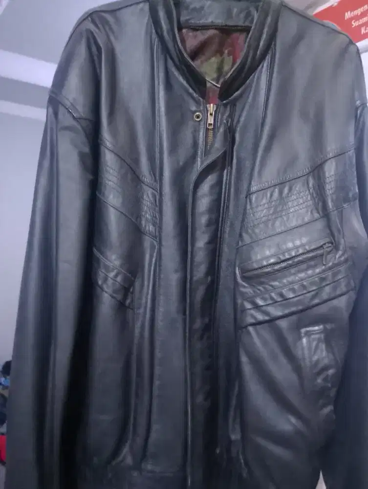 Jaket kulit asli ukuran besar
