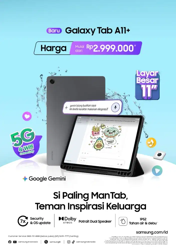 Samsung TAB A11 (New Nov²⁰²⁵) COD FREE ONGKIR Cicilan mulai 193rbuan