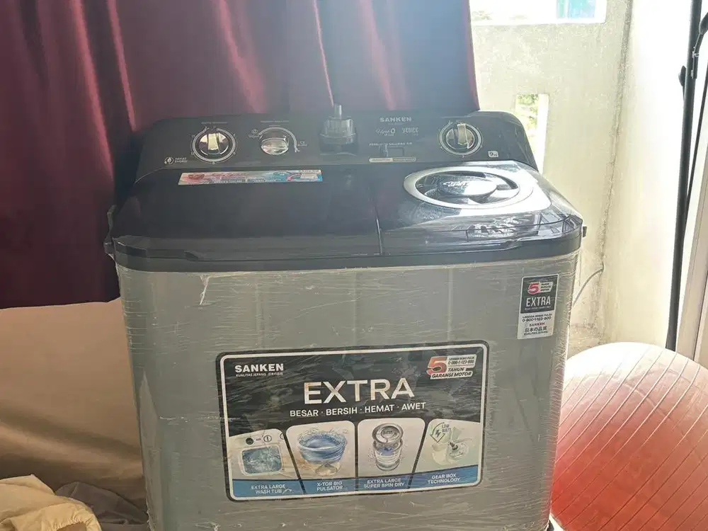 Sanken Mesin Cuci 2 Tabung TW-882NP 9Kg Hitam