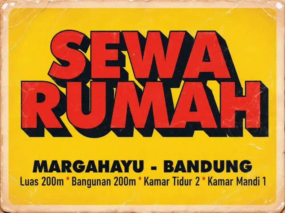 SEWA RUMAH MURAH DI, MARGAHAYU, METRO, RANCABOLANG, BUAHBATU, BANDUNG TIMUR.
