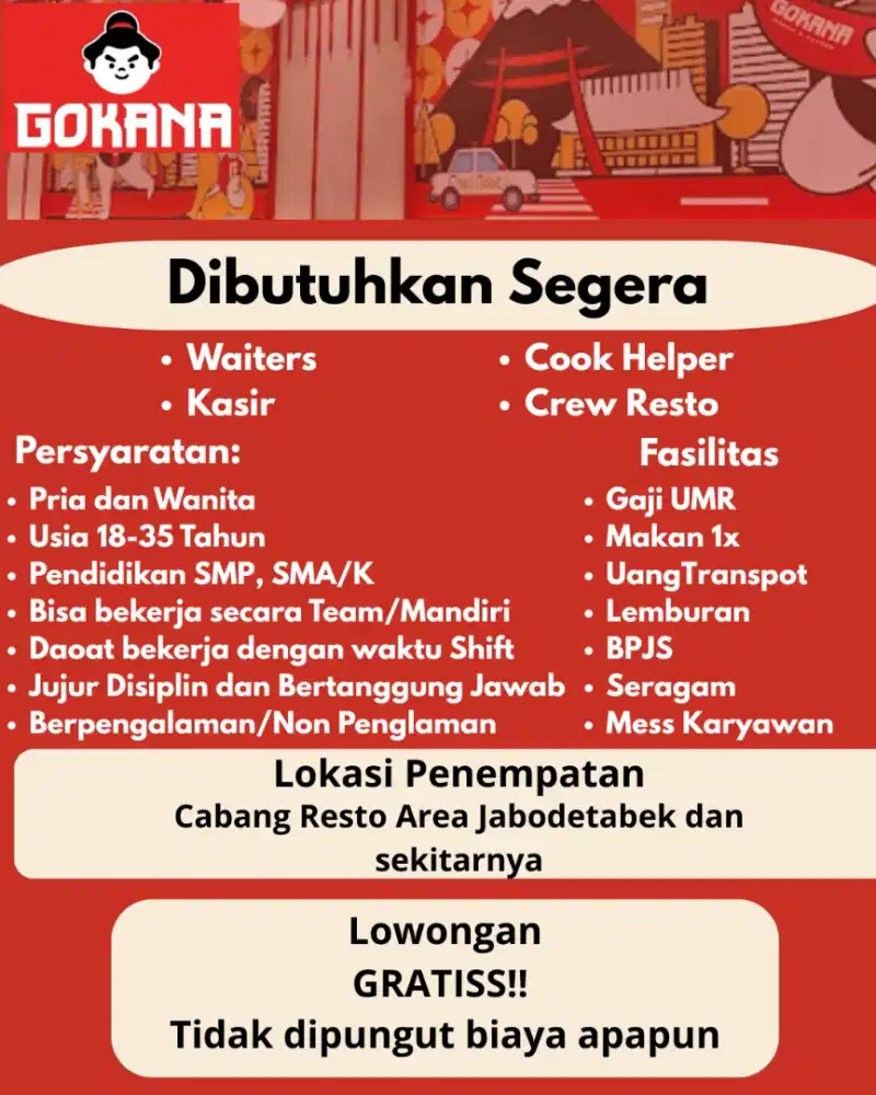 Lowongan Kerja Resto Gokana