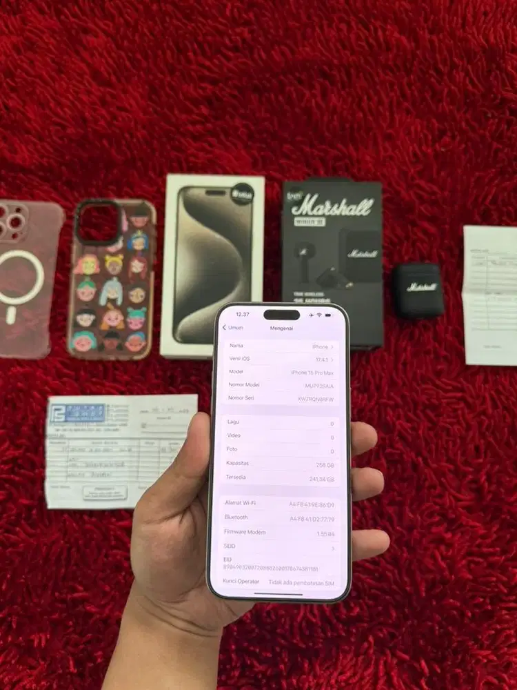 iphone 15 Pro Max 256gb iBox + TWS Marshall Minor III Original TAM