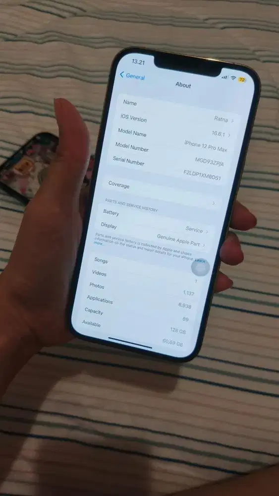 I phone 12 promax 128 gb inter