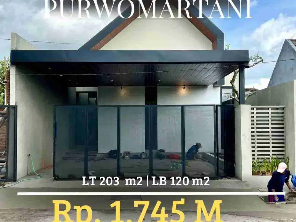 DIJUAL CEPAT RUMAH CANTIK  BARU FULL FURNISH LAHAN LUAS PURWOMARTANI SLEMAN