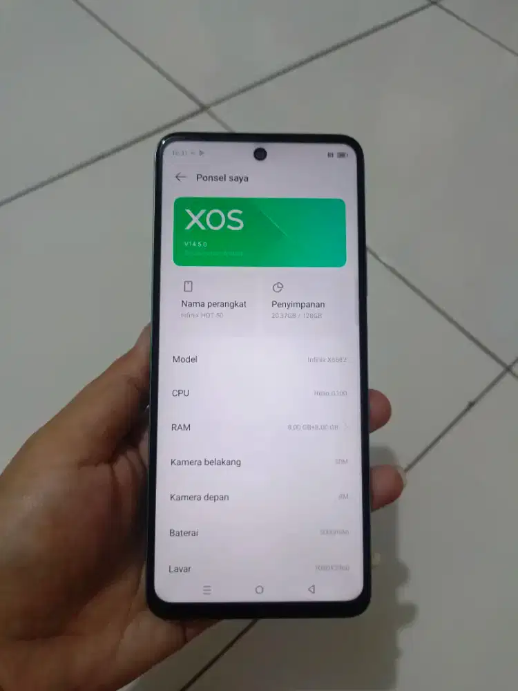infinix hot 50 no minus batangan hp aj