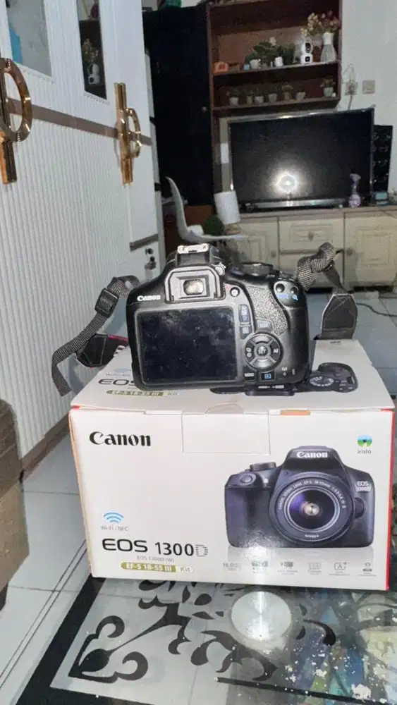 Camera DSLR canon 1300d wifi fulset tanpa minus