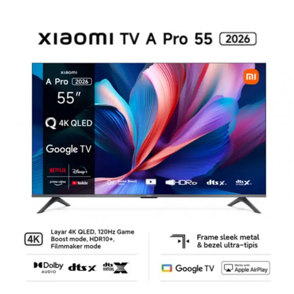 TV Xiaomi TV A Pro 55 2026 4K QLED 120 Hz Game Boost HDR10+ Filmmaker