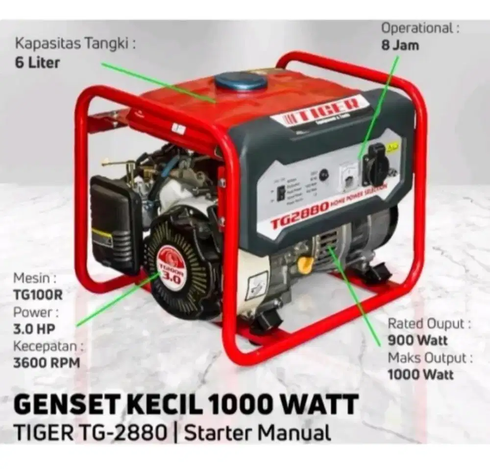 Genset 1000watt merk tiger