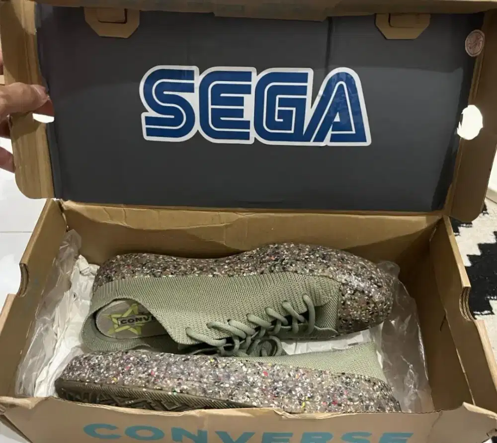 Sneakers Sepatu Converse Hijau Gel Abstrak Size 42 Original