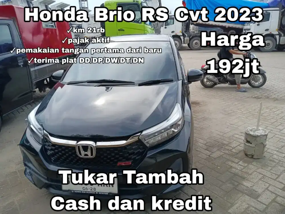 Terima DD Antik like new Brio RS Cvt 2023 wrn hitam metalik