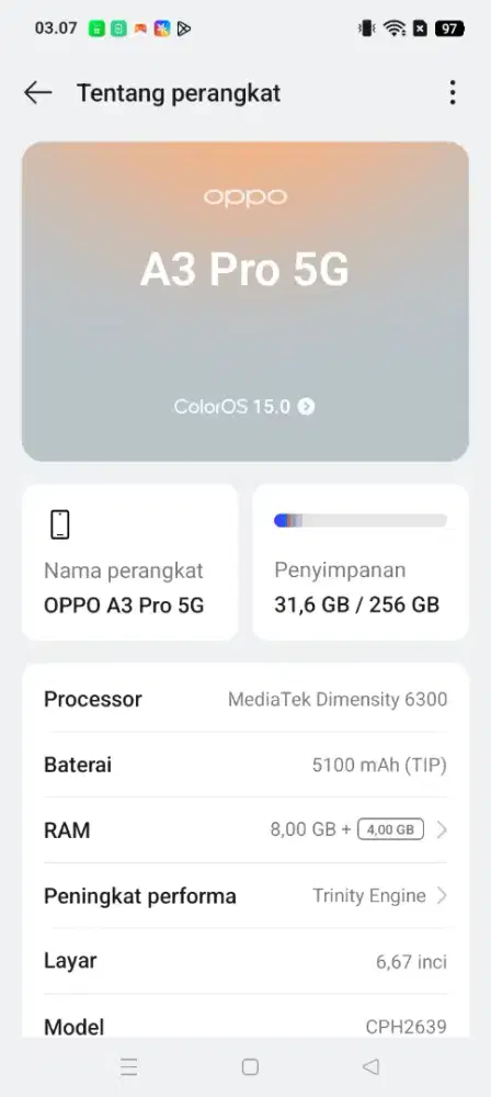 Oppo a3 pro spek hp ada di poto