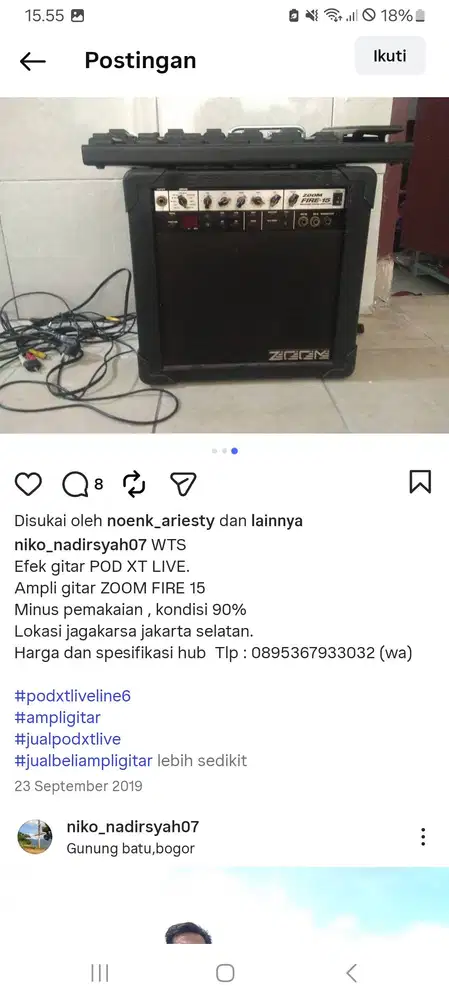 Dijual amplifier zoom fire 15