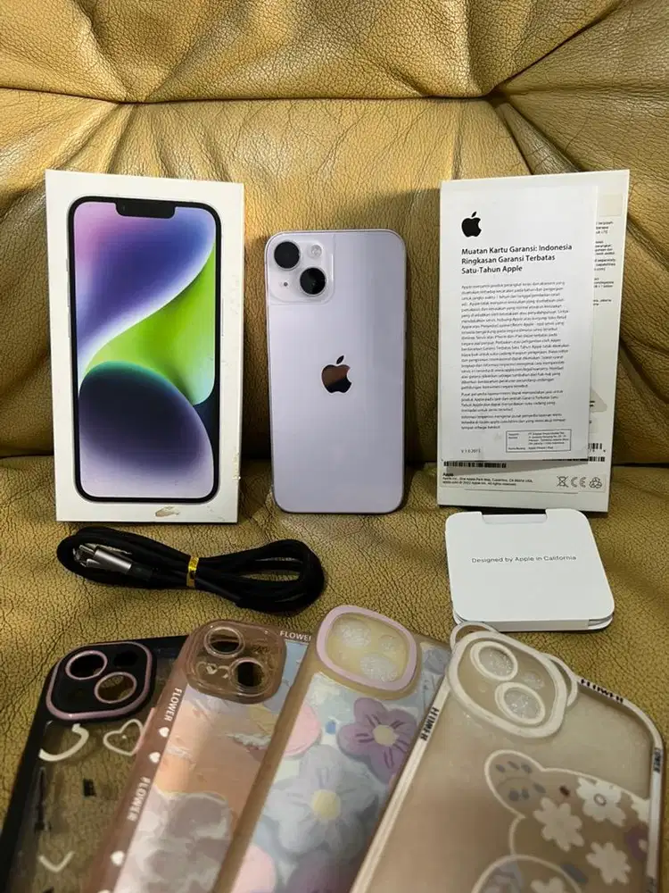 iPhone 14 Purple 128GB Second Resmi iBox Apple Preloved 15 16 17 Pro