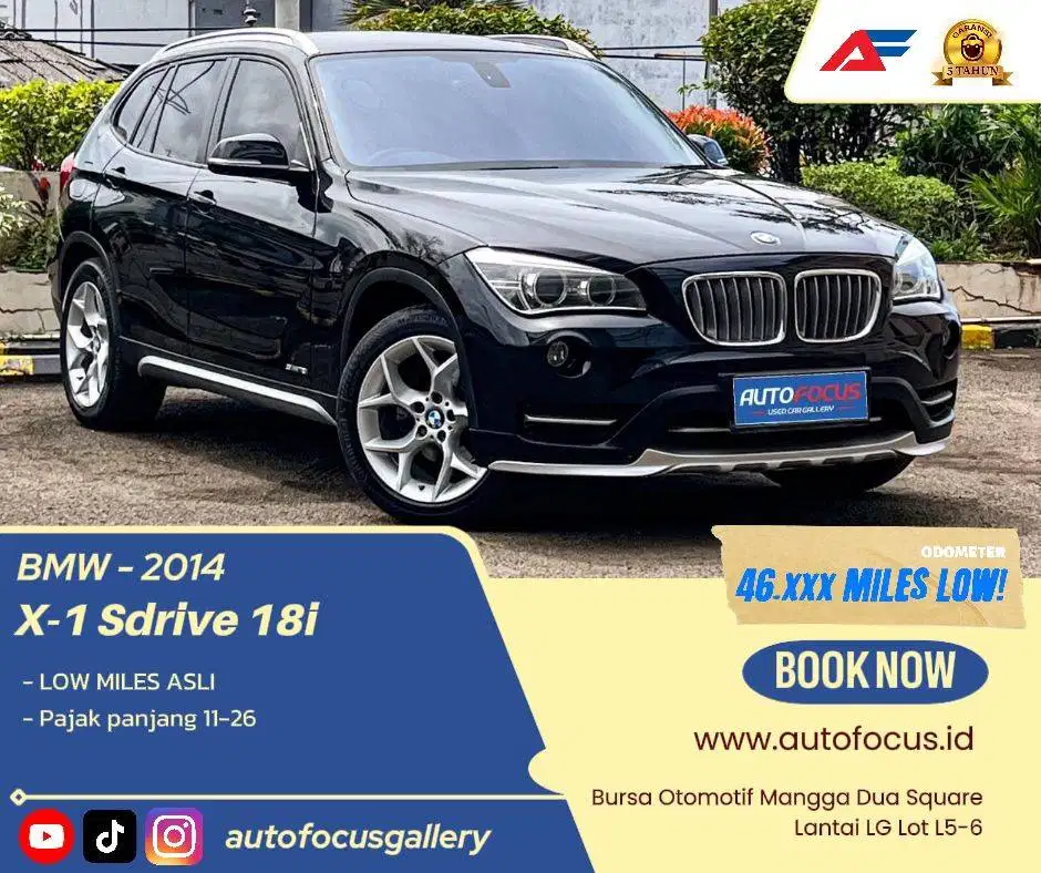 Tdp16JT BMW X1 Sdrive 18i AT 2014 Low 46rb Miles asli