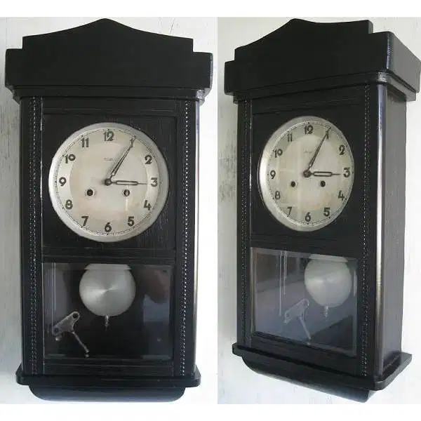 Vintage Antik Art Deco jam dinding Bim Bam Kienzle made in Germany