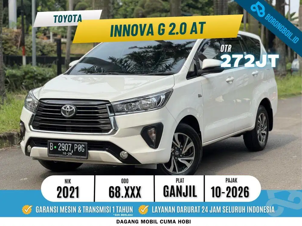 INNOVA 2.0 G BENSIN AT 2021 SIAP PAKAI