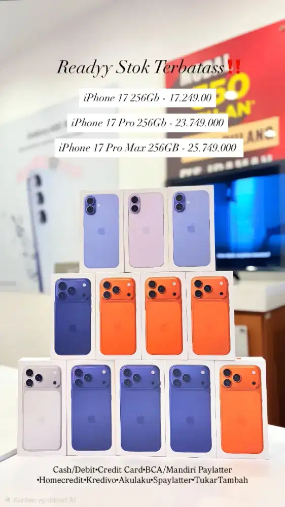 Ready Stock!! iPhone 17 Pro Max 1 Tb bisa cicilan