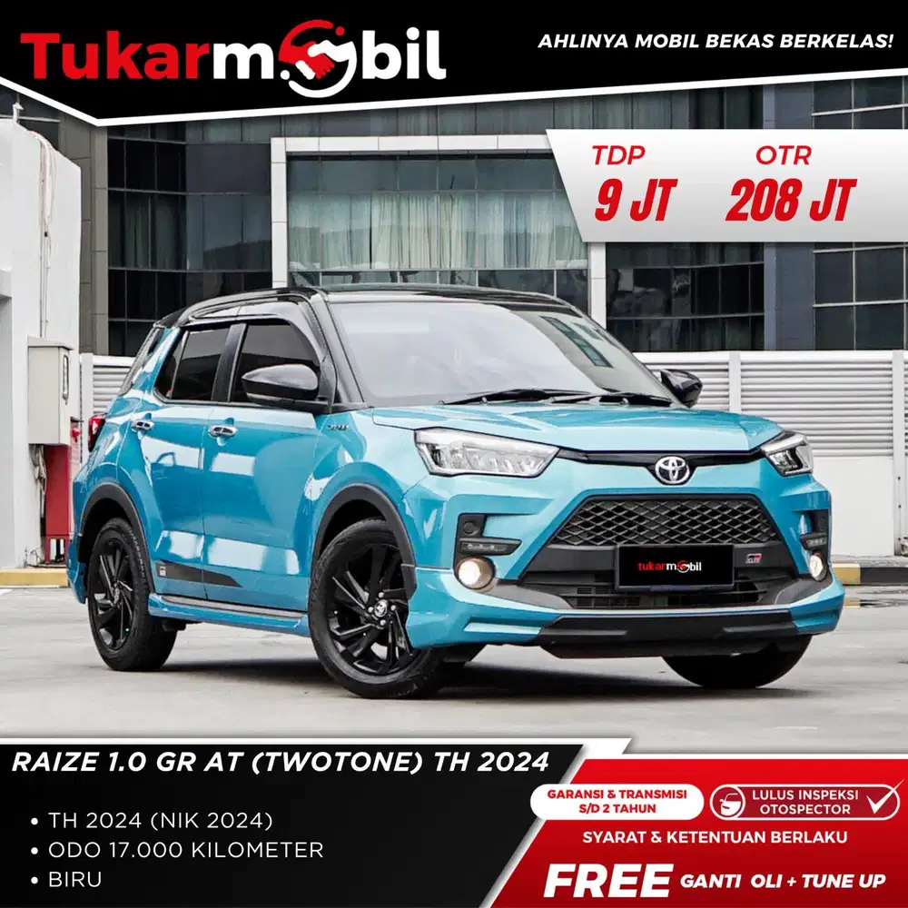 KM LOW 17RIBU Toyota Raize GR 1.0 AT(twotone) 2024