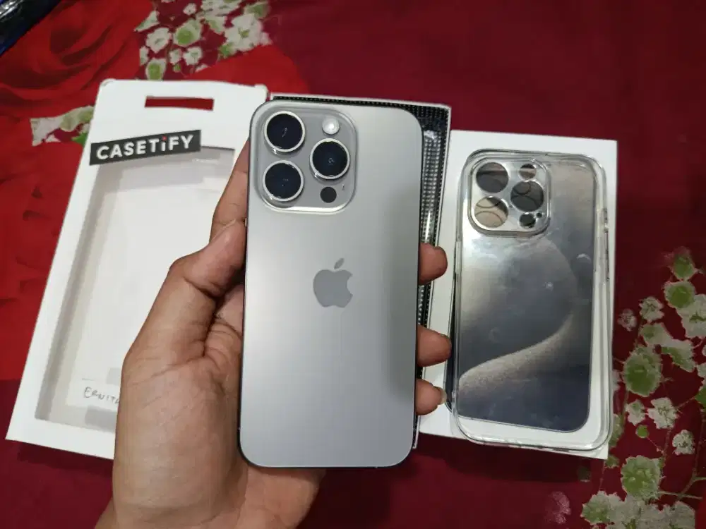 iphone 15 pro 128 + casing casetify mulus fullset