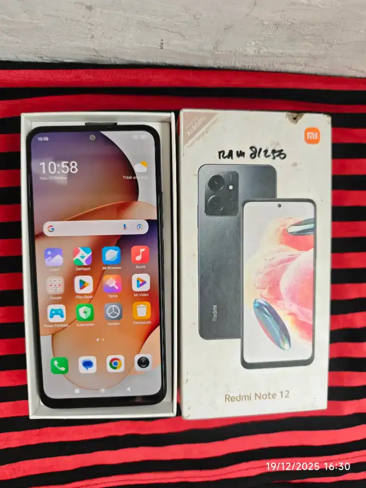 Redmi Note 12 4G 8/256 Fullset segel no minus siap pkai