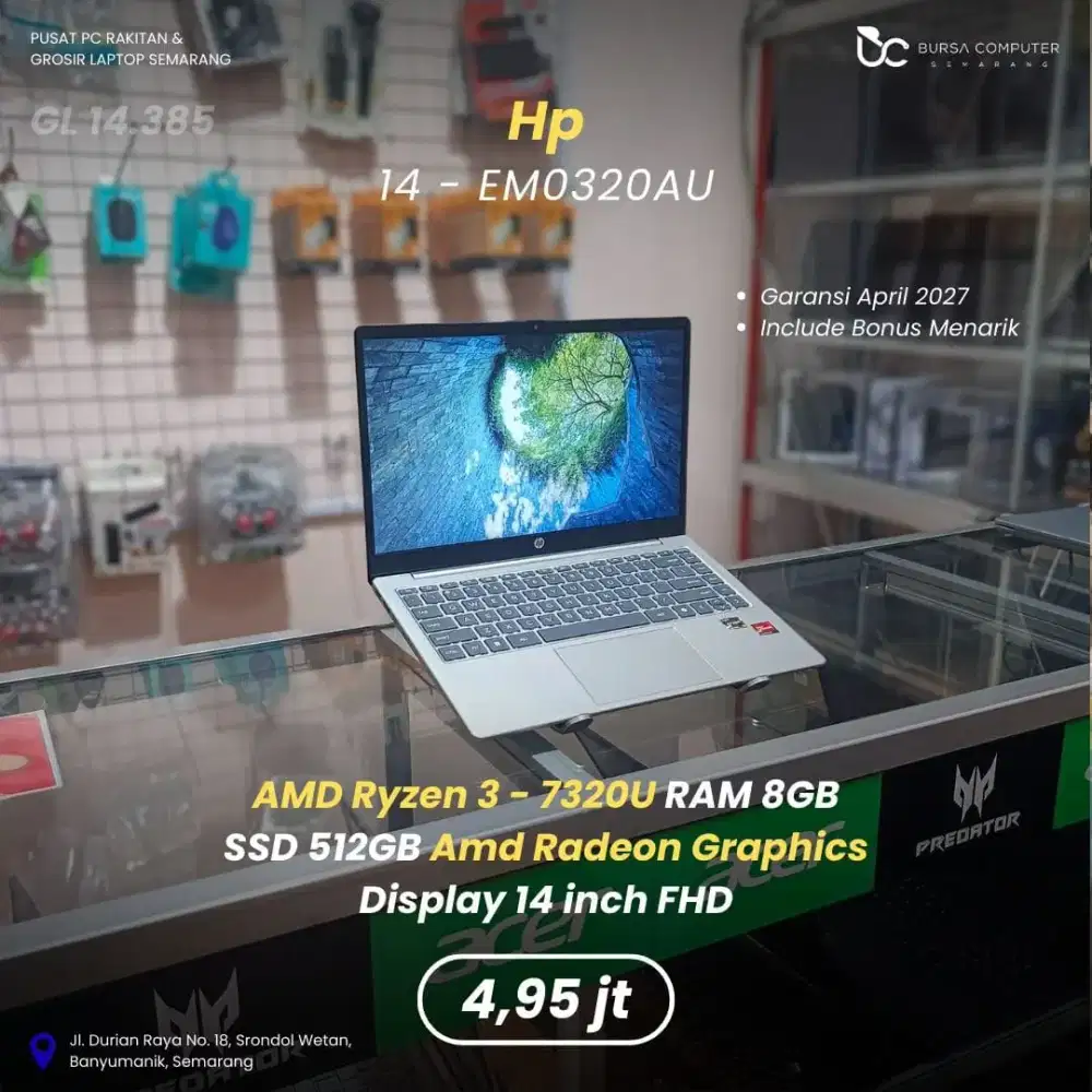 HP 14-EM0320AU | Ryzen 3 7320U 8GB 512GB