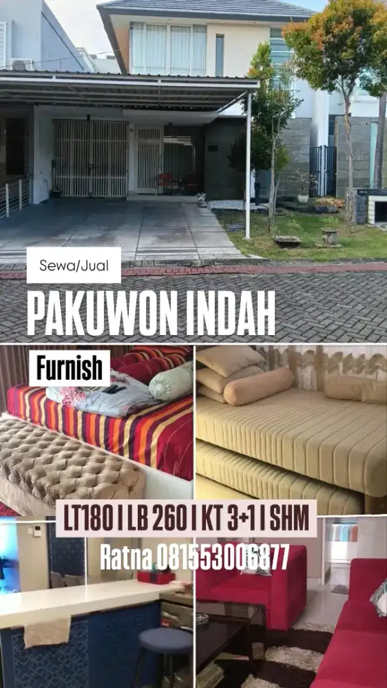 JUAL /SEWA Rumah Minimalis Pakuwon Indah Cluster Mansion