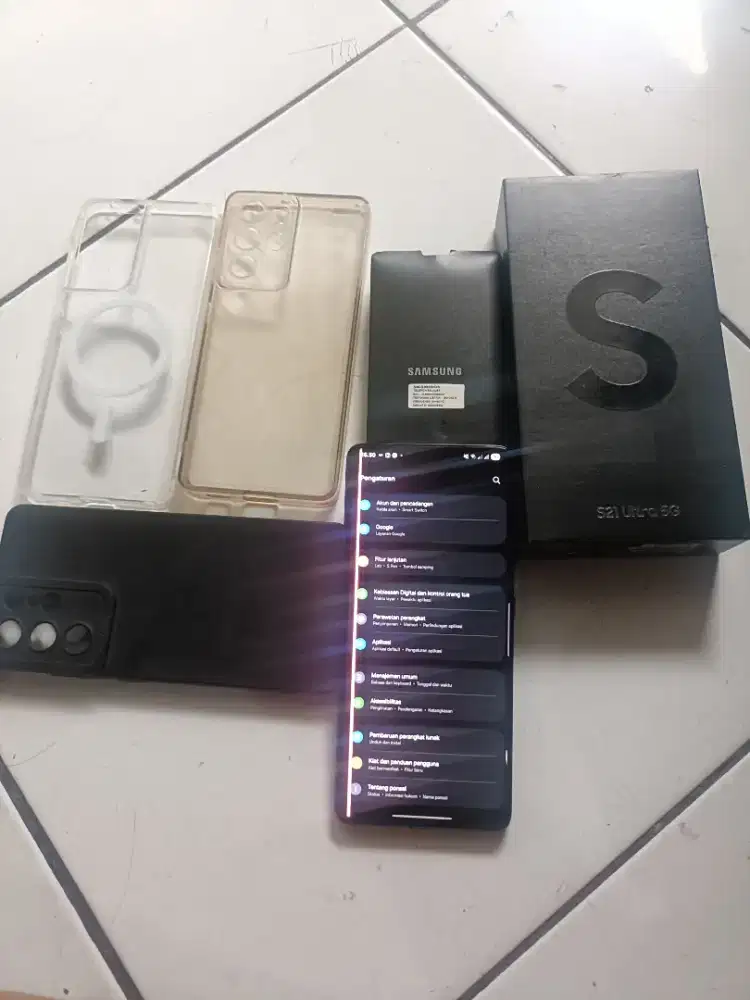 Samsung s21 ultra ex SEIN 12/256 fulset,minus lcd bergaris dipinggir