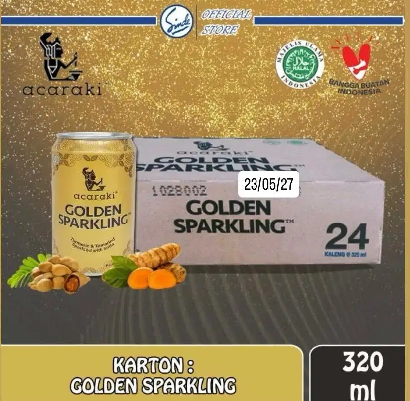 Acaraki Golden Sparkling Paket Karton isi 24pcs (ED 2027)