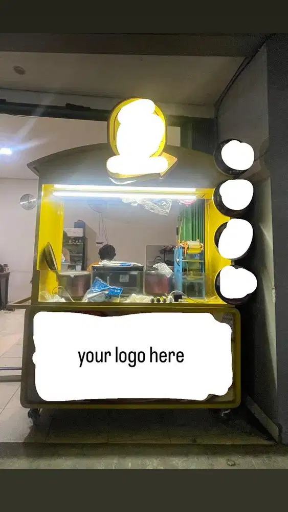 gerobak jualan warna kuning