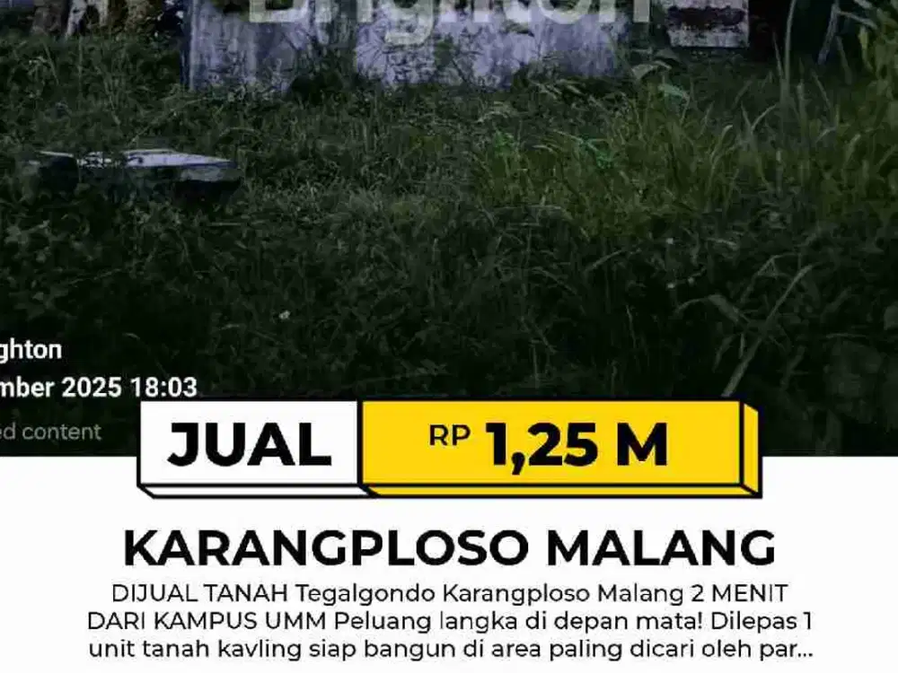 Tanah Di Tegalgondo Malang