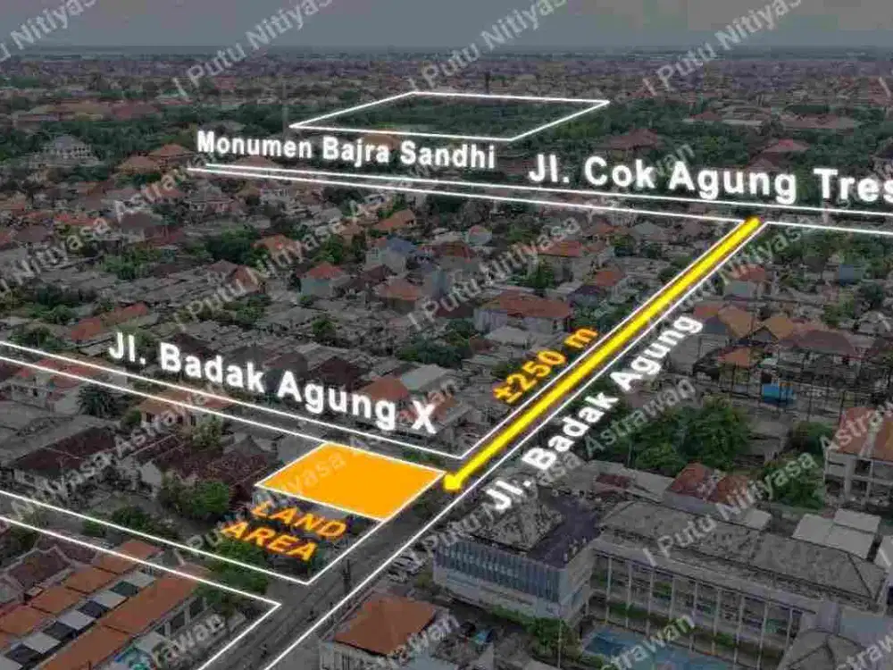Dijual Tanah Premium Hook Pinggir Jalan Utama di Renon, Denpasar
