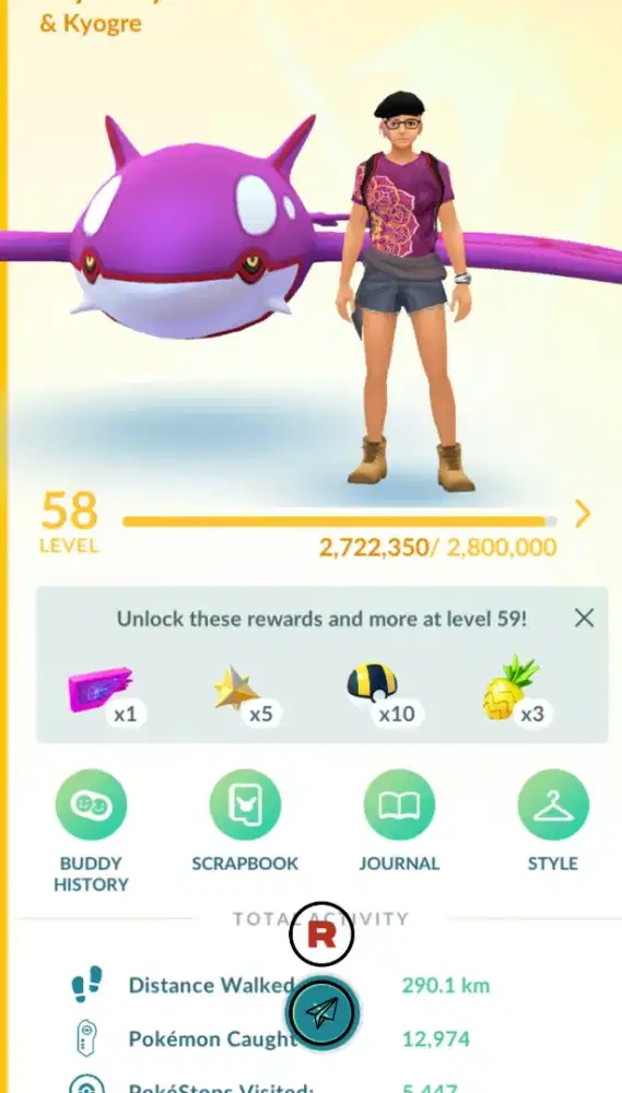 Pokemon Go Account Lv. 58 Instinct (JUAL CEPAT!)