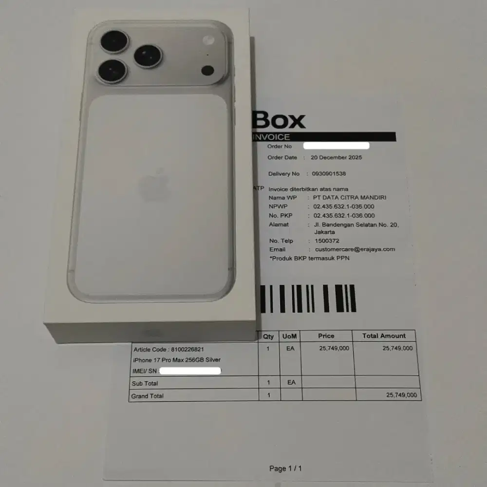 WTS iPHONE 17 PRO MAX 256GB SILVER BNIB SEGEL GARANSI RESMI iBOX