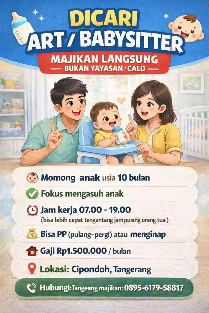 Dicari ART Momong Anak