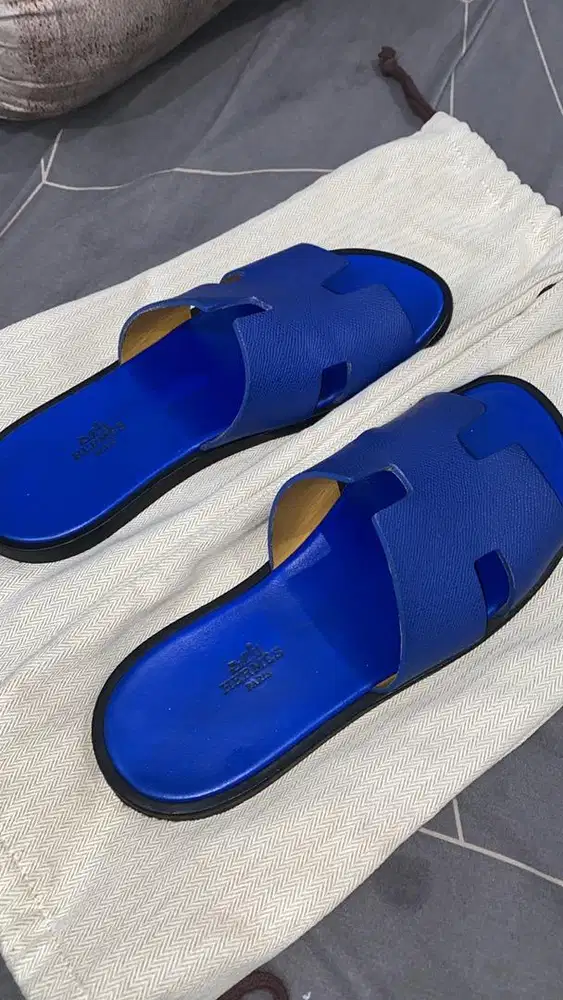 Sendal pria Hermes Izmir ori warna biru