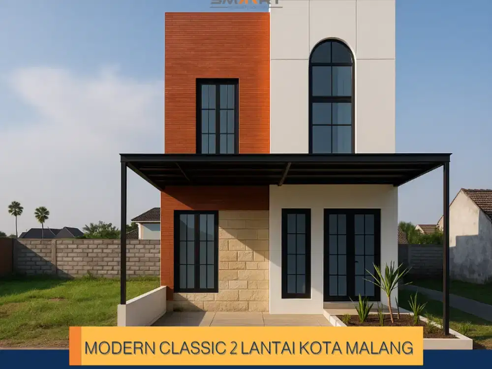 Rumah 2 Lantai Modern Malang – One Row Cluster, Desain Elegan & Harga Terjangkau