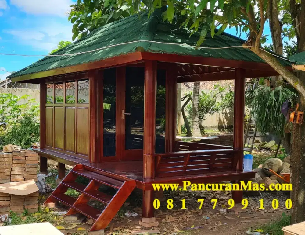 Saung gazebo kayu pondok gubuk cottage